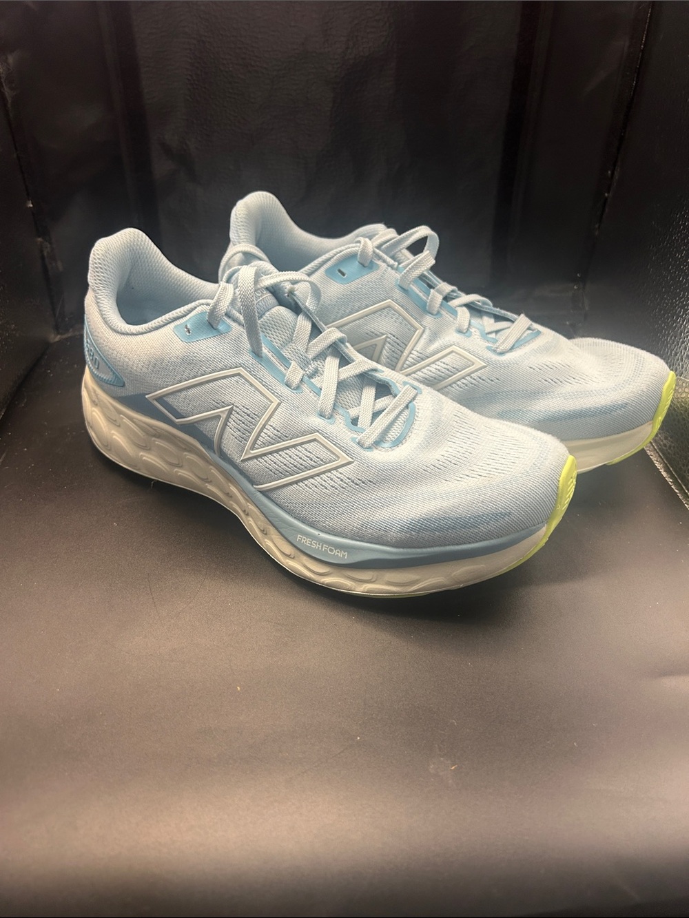 New Balance Women's Running Shoes in Light Blue with Lime Accents